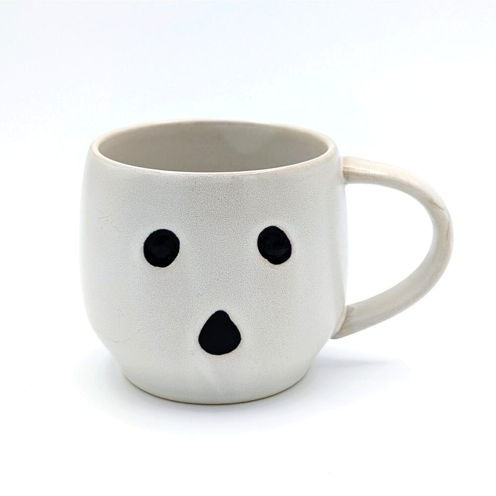 Pottery Barn Gus the Ghost Mug 16 oz Figural 3D Matte Glaze Halloween Whimsy